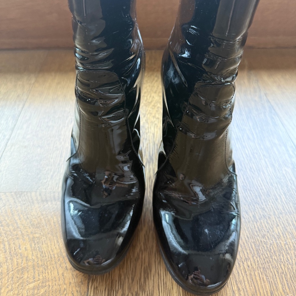Gianvito rossi ankle boots black patent size 40